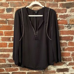 J Crew Sheer Long Sleeve Blouse